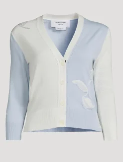 Feather Intarsia Funmix Cardigan