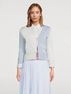 Feather Intarsia Funmix Cardigan