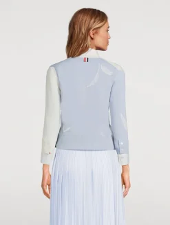 Feather Intarsia Funmix Cardigan