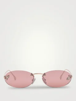 Fendi First Crystal Oval Sunglasses