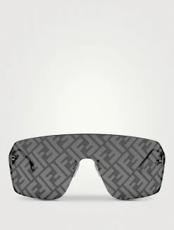 Fendi First Crystal Rectangular Sunglasses