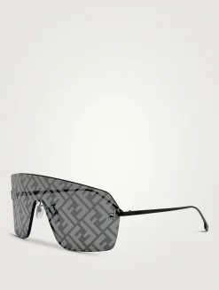 Fendi First Crystal Rectangular Sunglasses