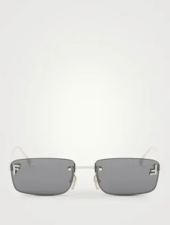 Fendi First Crystal Rectangular Sunglasses