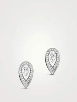 Fiery 18K White Gold Earrings With Diamonds