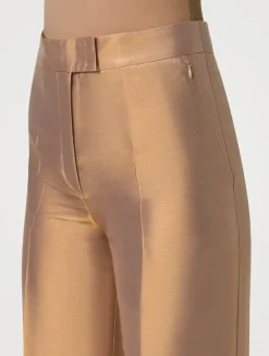 Fior Metallic Satin Wide-Leg Pants