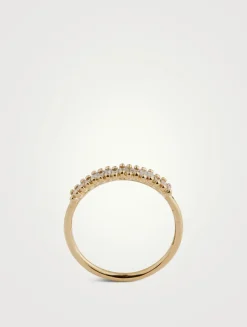 Fireworks 18K Gold Half Band Ring With Diamonds