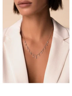 Fireworks 18K White Gold Shaker Necklace With Diamonds