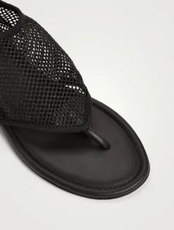 Fishnet Thong Sandals