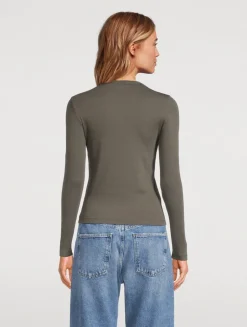 Fitted Rib Long-Sleeve Top