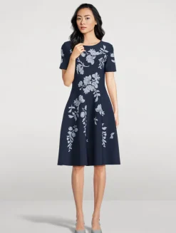 Floral Jacquard Midi Dress