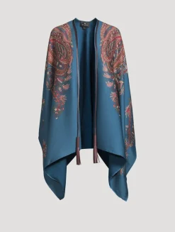 Floral Paisley Jacquard Poncho