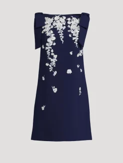 Floral-Embroidered Shift Dress