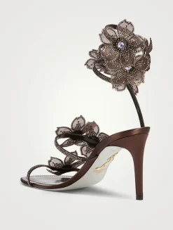 Floriane Crystal Satin Sandals