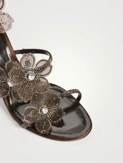Floriane Crystal Satin Sandals