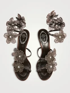Floriane Crystal Satin Sandals