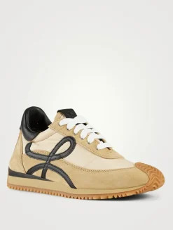 Flow Runner Nylon And Suede Sneakers