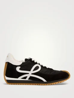 Flow Runner Nylon And Suede Sneakers