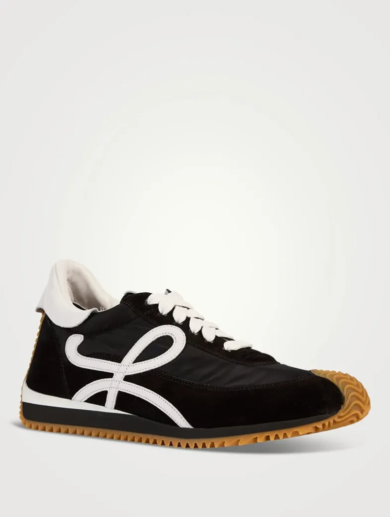 Flow Runner Nylon And Suede Sneakers