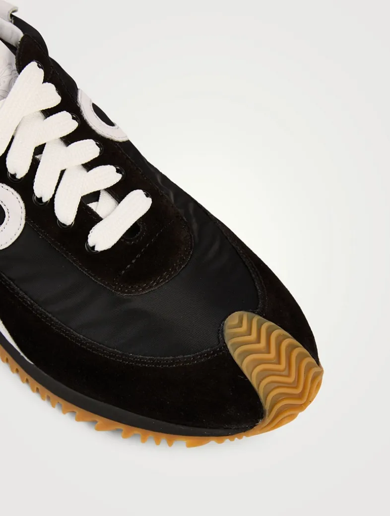 Flow Runner Nylon And Suede Sneakers