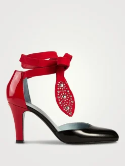 Foliefoliage Patent Leather Ankle-Tie Pumps