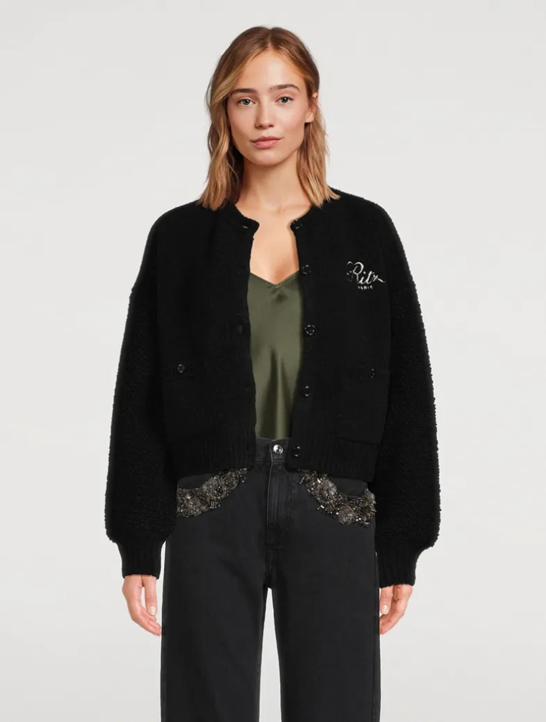 FRAME x Ritz Paris Mixed-Stitch Cardigan