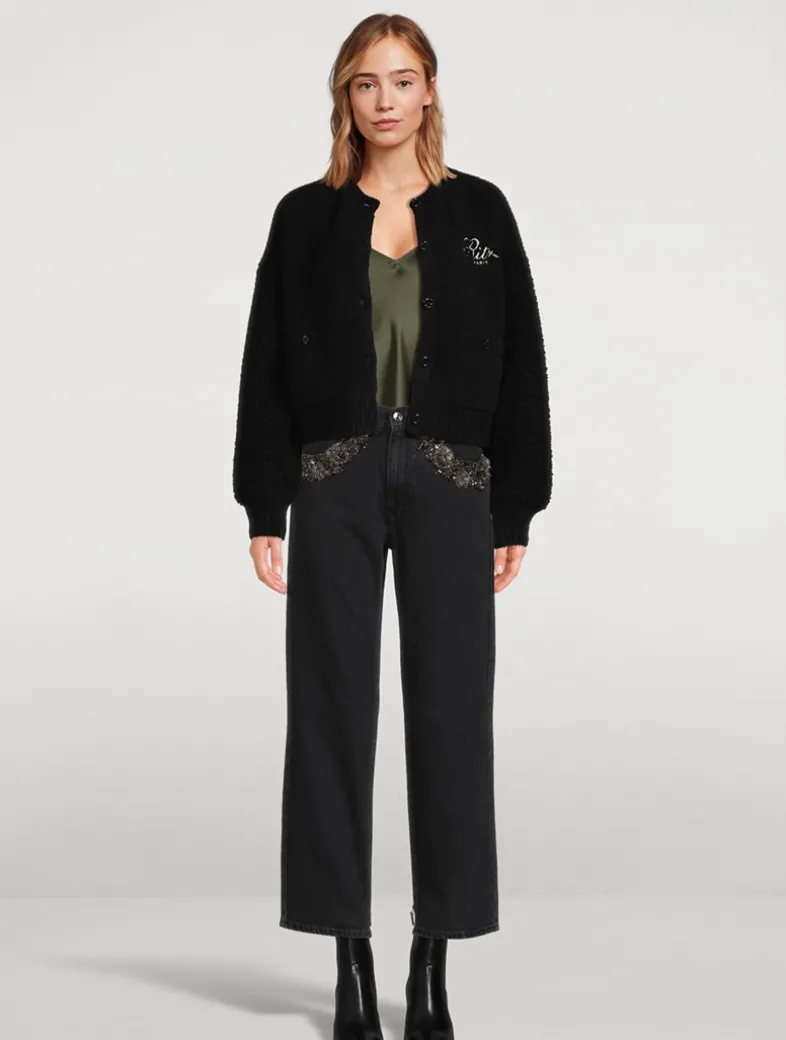 FRAME x Ritz Paris Mixed-Stitch Cardigan
