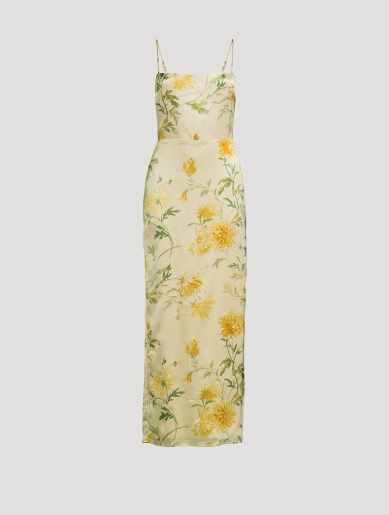 Frankie Silk Maxi Dress In Floral Print