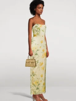 Frankie Silk Maxi Dress In Floral Print