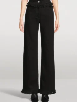 Frayed Wide-Leg Jeans