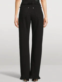 Frayed Wide-Leg Jeans