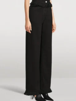 Frayed Wide-Leg Jeans