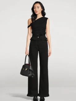 Frayed Wide-Leg Jeans