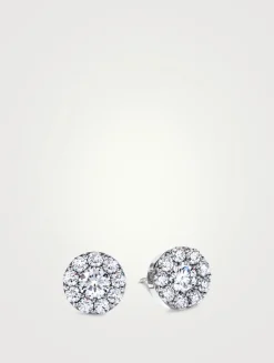 Fulfillment 18K White Gold Round Diamond Earrings