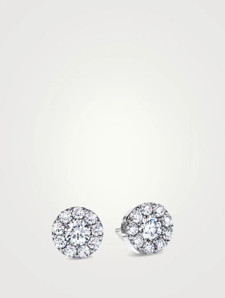Fulfillment 18K White Gold Round Diamond Earrings