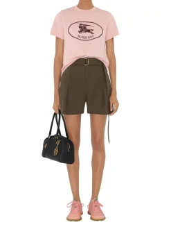 Gabardine Belted Shorts