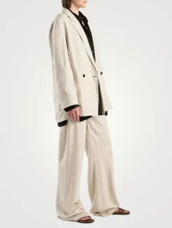 Gala Wide-Leg Cady Trousers