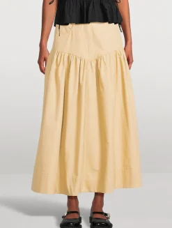 Gathered Midi Skirt