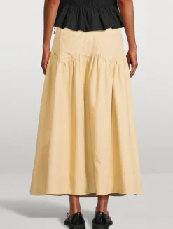 Gathered Midi Skirt