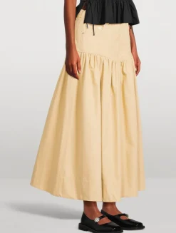 Gathered Midi Skirt