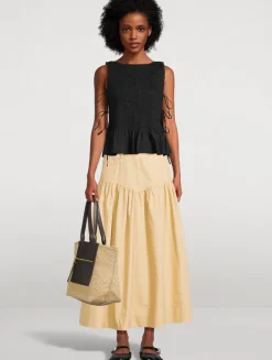 Gathered Midi Skirt