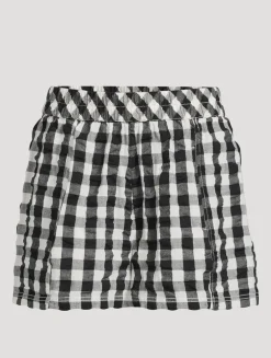 Get Free Seersucker Shorts In Gingham Print