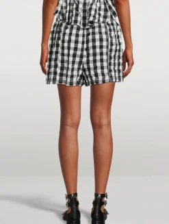 Get Free Seersucker Shorts In Gingham Print