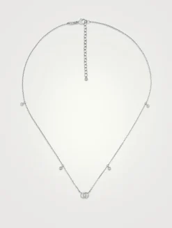 GG Running 18K White Gold Necklace With Diamonds