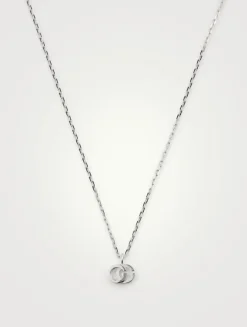 GG Running 18K White Gold Necklace With Diamonds