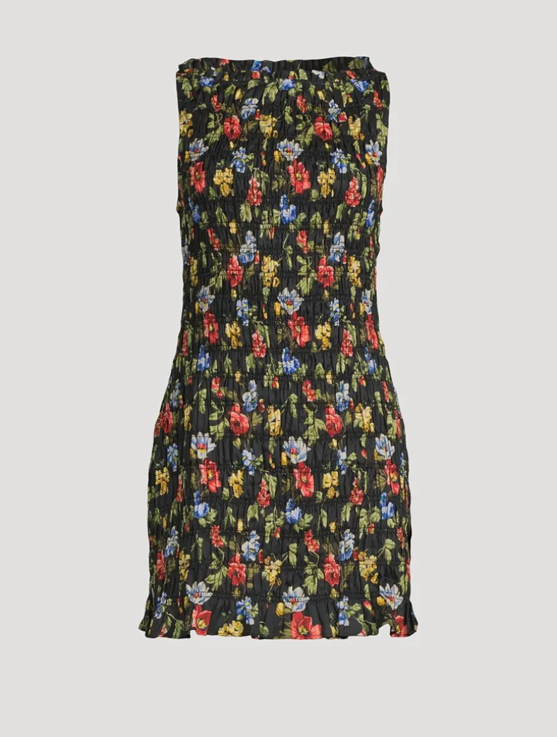 Gianna Smocked Mini Dress In Floral Print