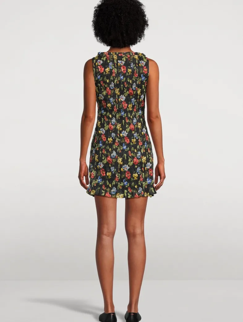 Gianna Smocked Mini Dress In Floral Print