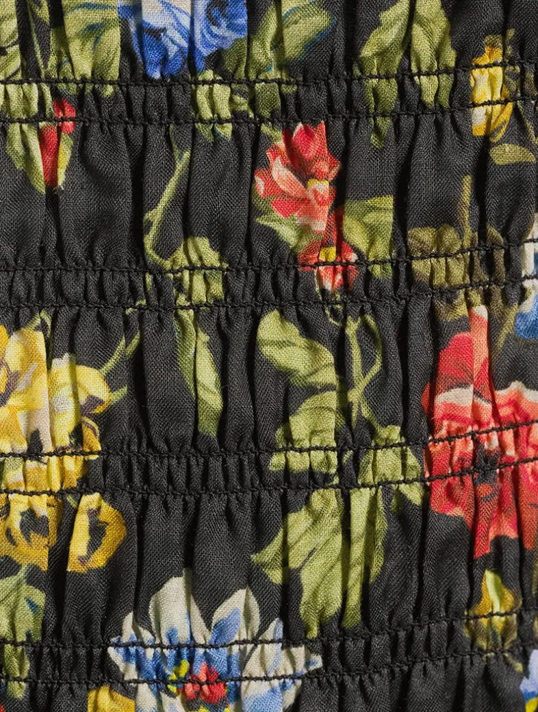 Gianna Smocked Mini Dress In Floral Print