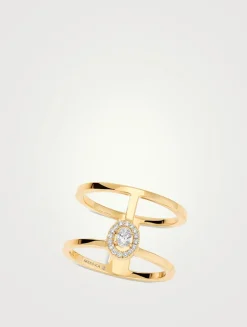 Glam'Azone 18K Gold Ring With Diamonds