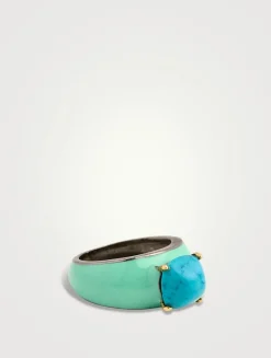 Globe Ring With Turquoise