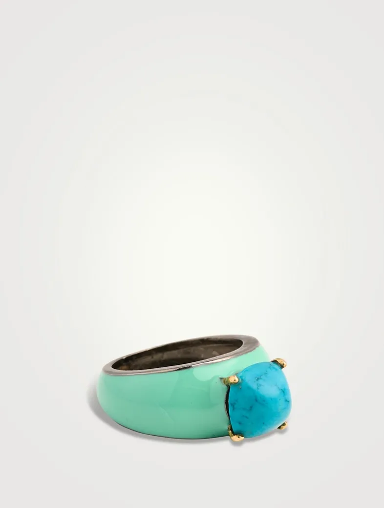 Globe Ring With Turquoise